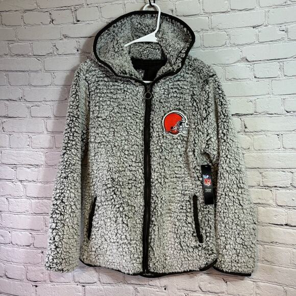 NWT NFL Sherpa Hoodie Cleveland Browns Football Size XL Bin1 - Picture 1 of 7